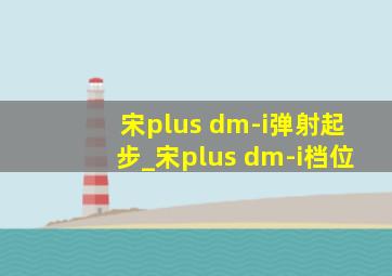 宋plus dm-i弹射起步_宋plus dm-i档位